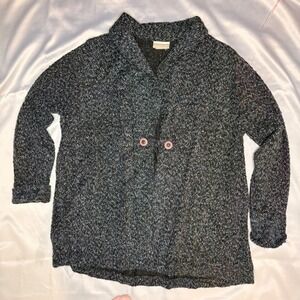 Coldwater Creek Multi Color Confetti Knit Shawl Collar Button Front Cardigan L